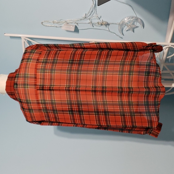 Sheer Plaid Button Up - Picture 9 of 11